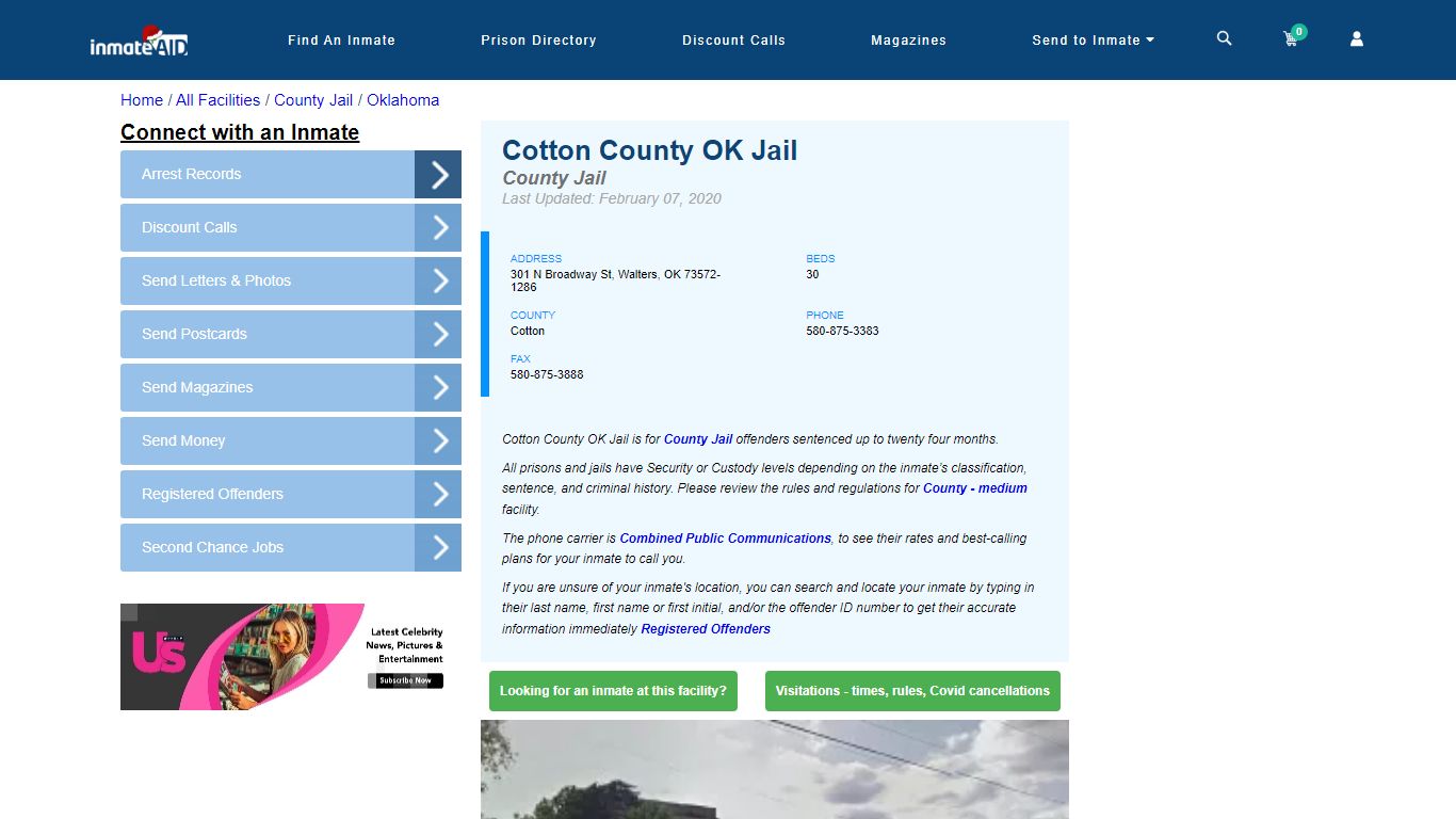 Cotton County OK Jail - Inmate Locator - Walters, OK